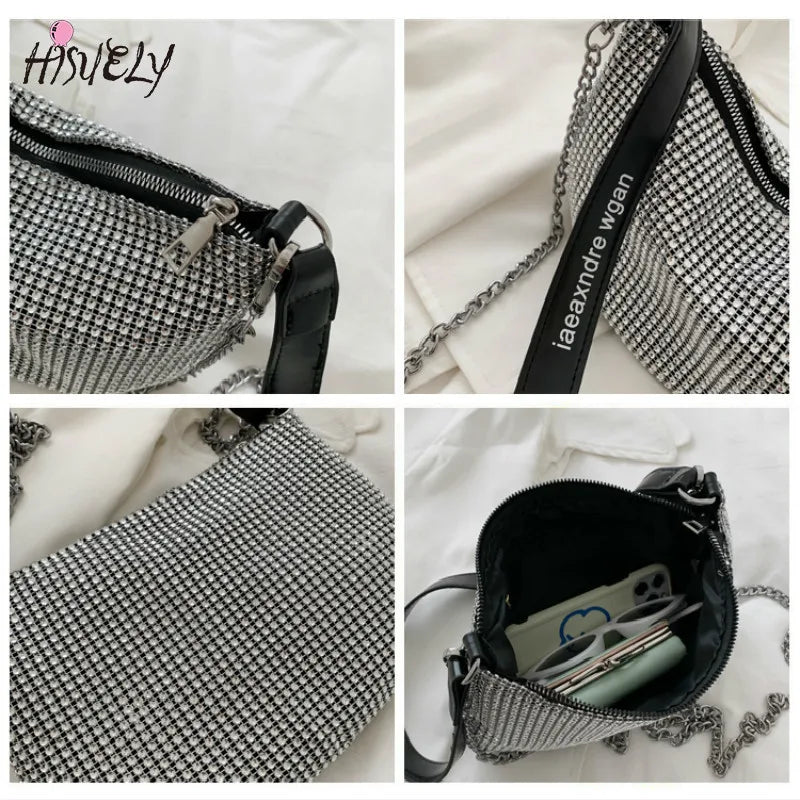Rhinestone Evening Bag Shoulder Handbags Wedding Party Totes