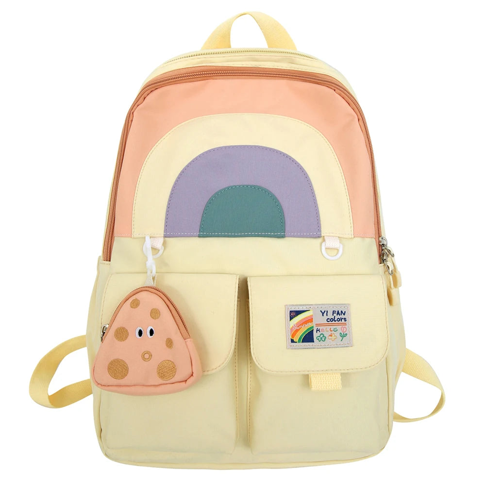 College Student Bookbag School Backpack Large Capacity Soft Multi-P