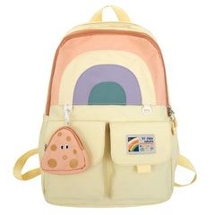 College Student Bookbag School Backpack Large Capacity Soft Multi-P