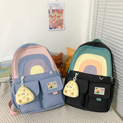 College Student Bookbag School Backpack Large Capacity Soft Multi-P