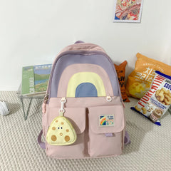College Student Bookbag School Backpack Large Capacity Soft Multi-P