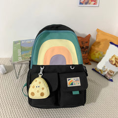 College Student Bookbag School Backpack Large Capacity Soft Multi-P