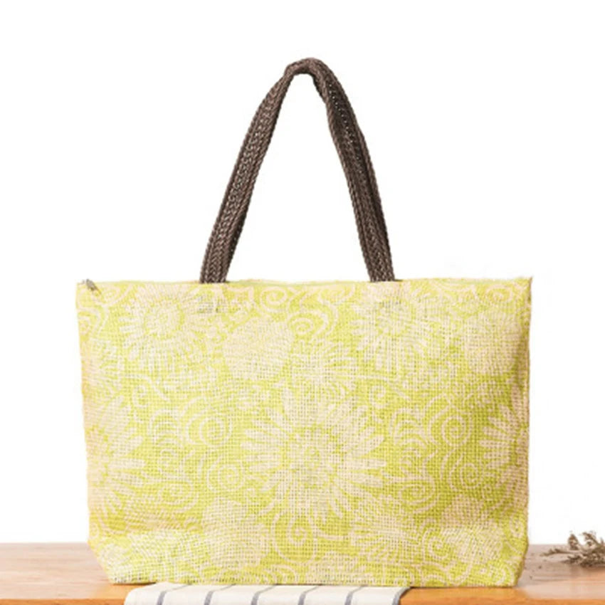 Large Capacity Beach Bag Casual Straw Bag One Shoulder Woven Bag