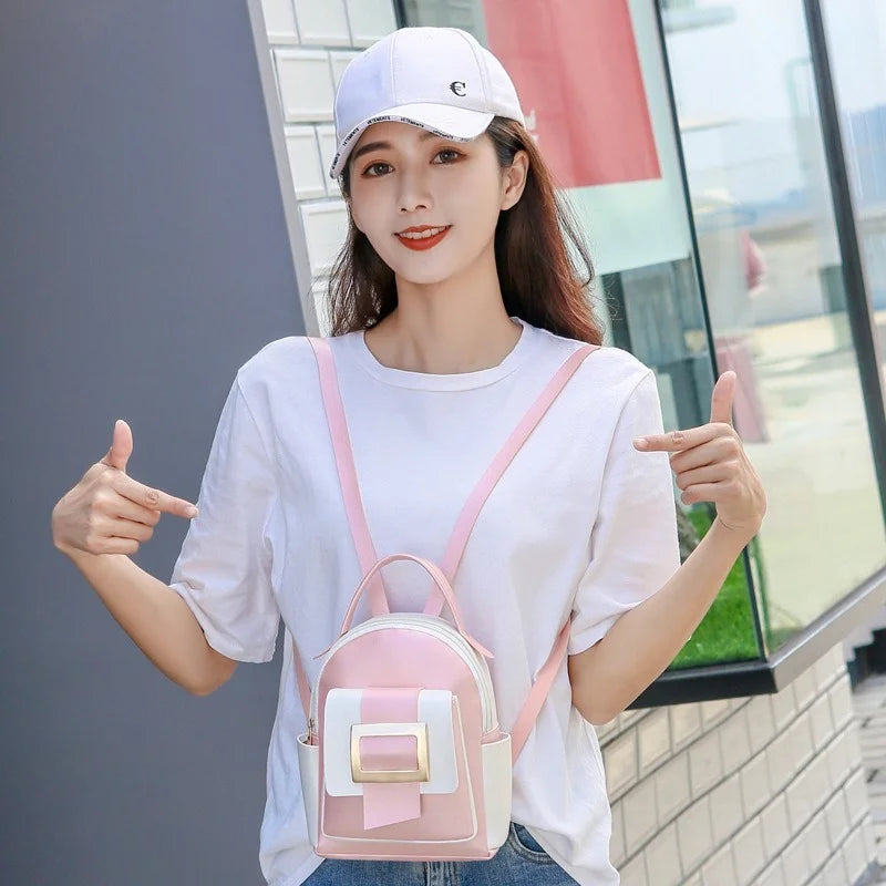 Leather Backpack Women's Small Shoulder Bag