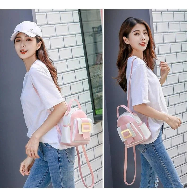 Leather Backpack Women's Small Shoulder Bag
