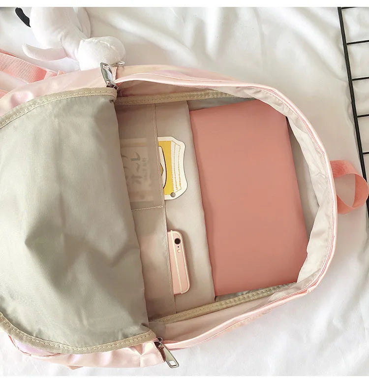 Waterproof Harajuku School Backpack for College Students
