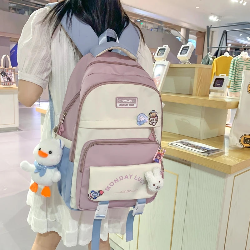 Waterproof Teen Girls Backpack Large Capacity Laptop Travel Bag