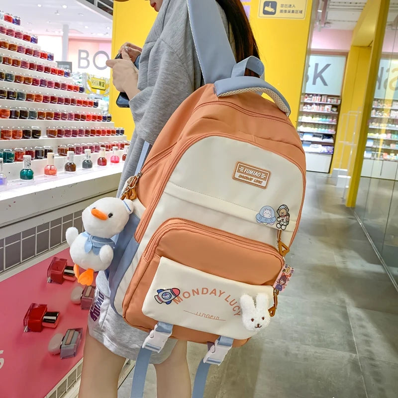 Waterproof Teen Girls Backpack Large Capacity Laptop Travel Bag