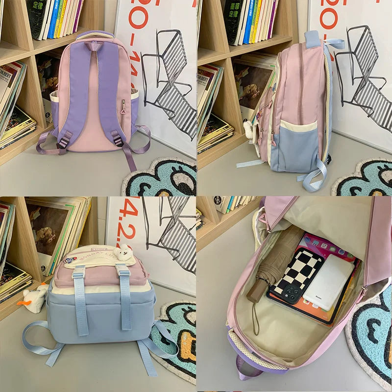 Waterproof Teen Girls Backpack Large Capacity Laptop Travel Bag