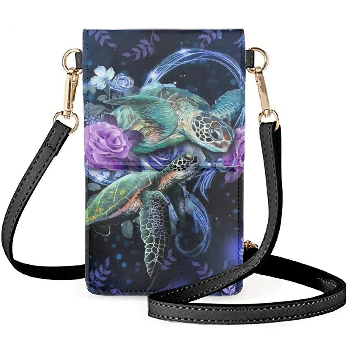 Coloranimal Turtle Diamond Rose Tone Ladies Vacation Waterproof Phone Bag