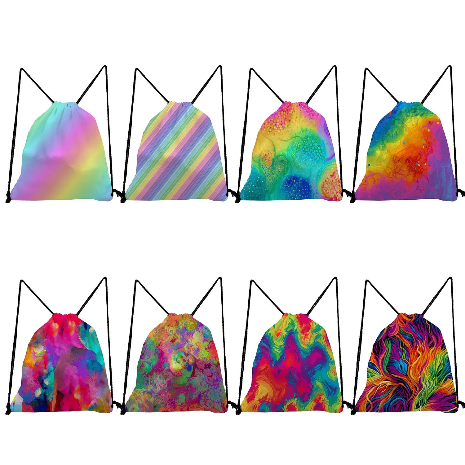 Colorful Print Notebook Rainbow Colors Art Creativity Backpacks For Students