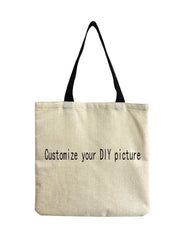 Leopard Printed Linen Bag Retro Casual Shopping Bag