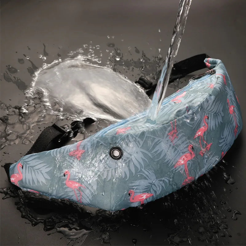 Unicorn Printed Waist Bag Pillow Shaped Women's Pockets Hip Belt Bag