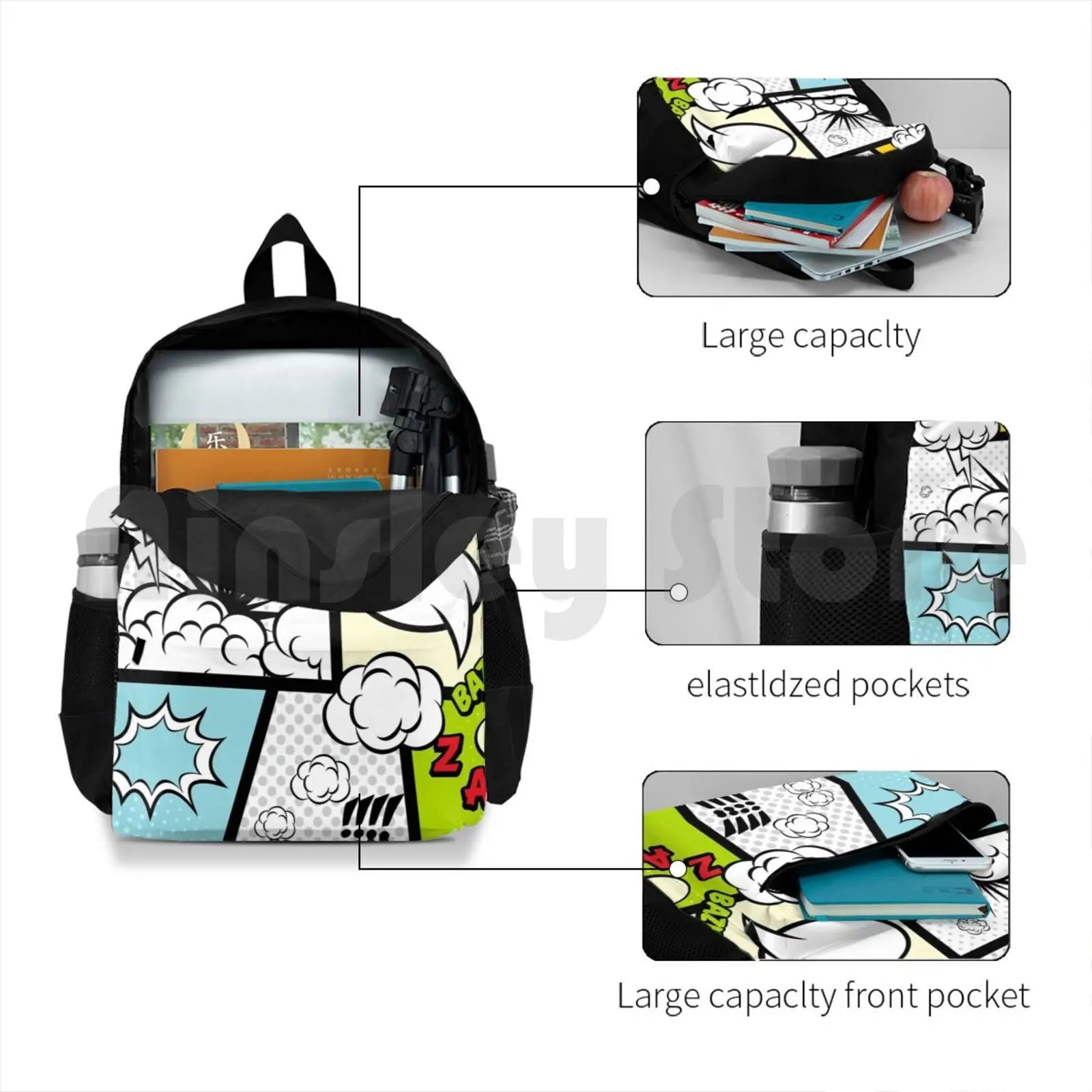 Comic Book Exclamations Hiking Backpack for Kids