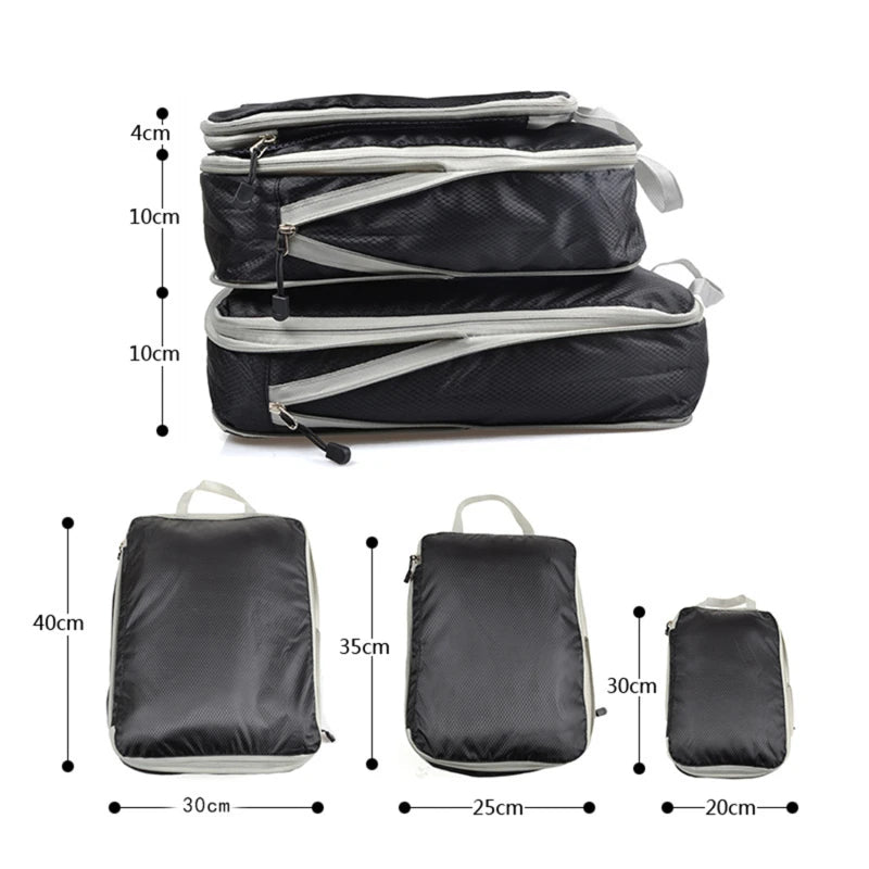 3pc Compression Packing Cube Travel Bag Organizer