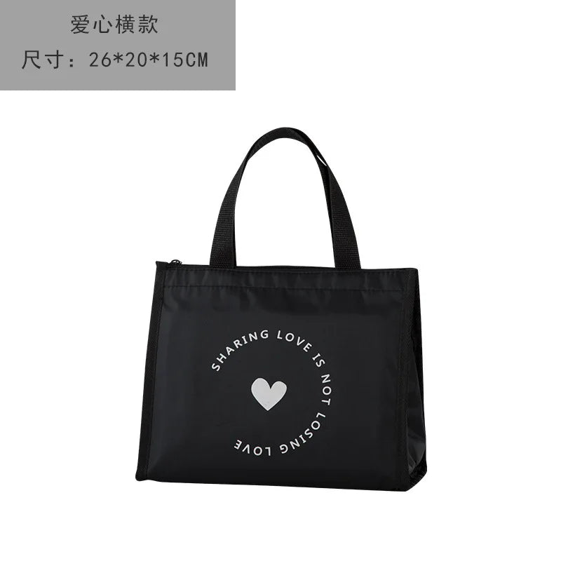 Contracted Style Insulated Lunch Bag, Durable Bento Pouch