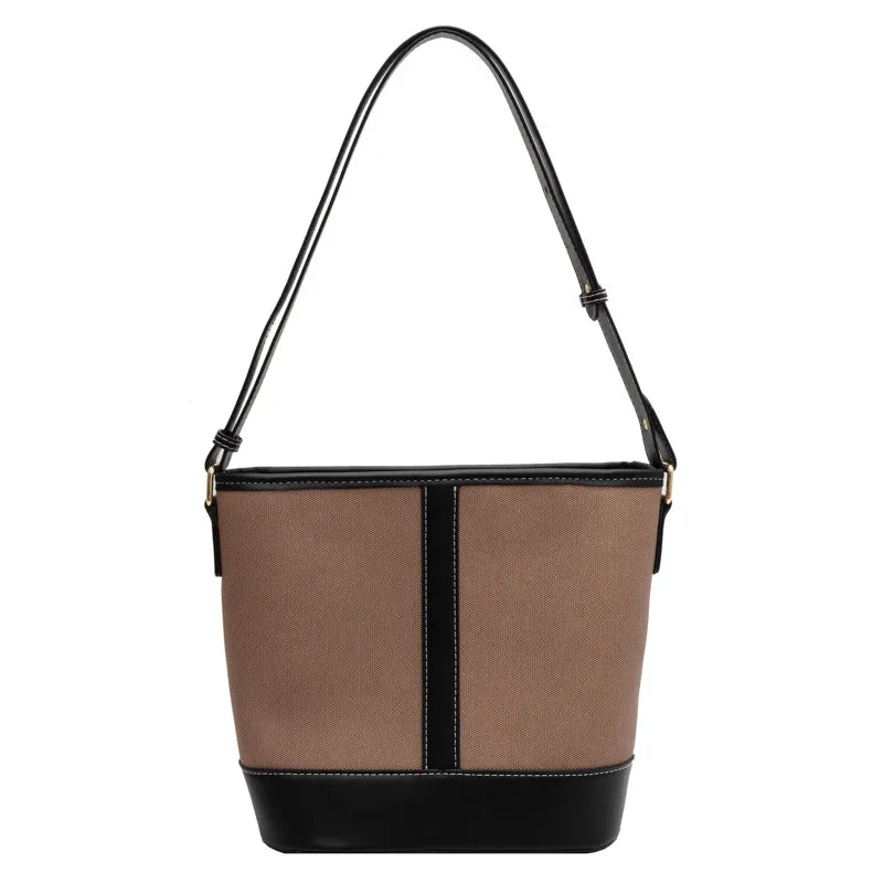 Contrast Bucket Bag Woman Handbag Purse Female Shoulder Bag Big Capacity