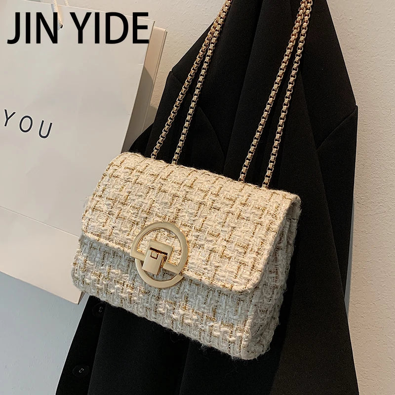 Winter Flap Armpit Bag Woolen Women's Handbag Chain Shoulder Messenger