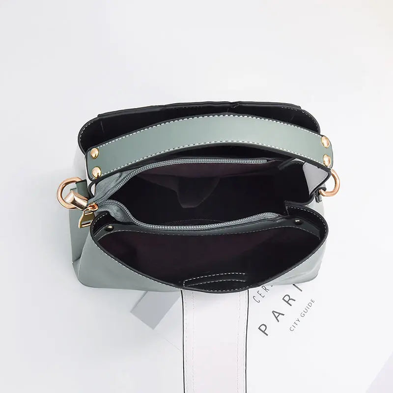 Women's Leather Crossbody Bucket Bag