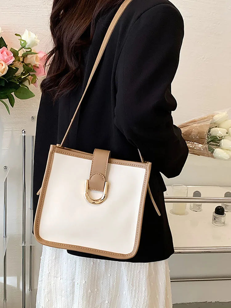 Shoulder Crossbody Bag Women's Square Bucket Totes