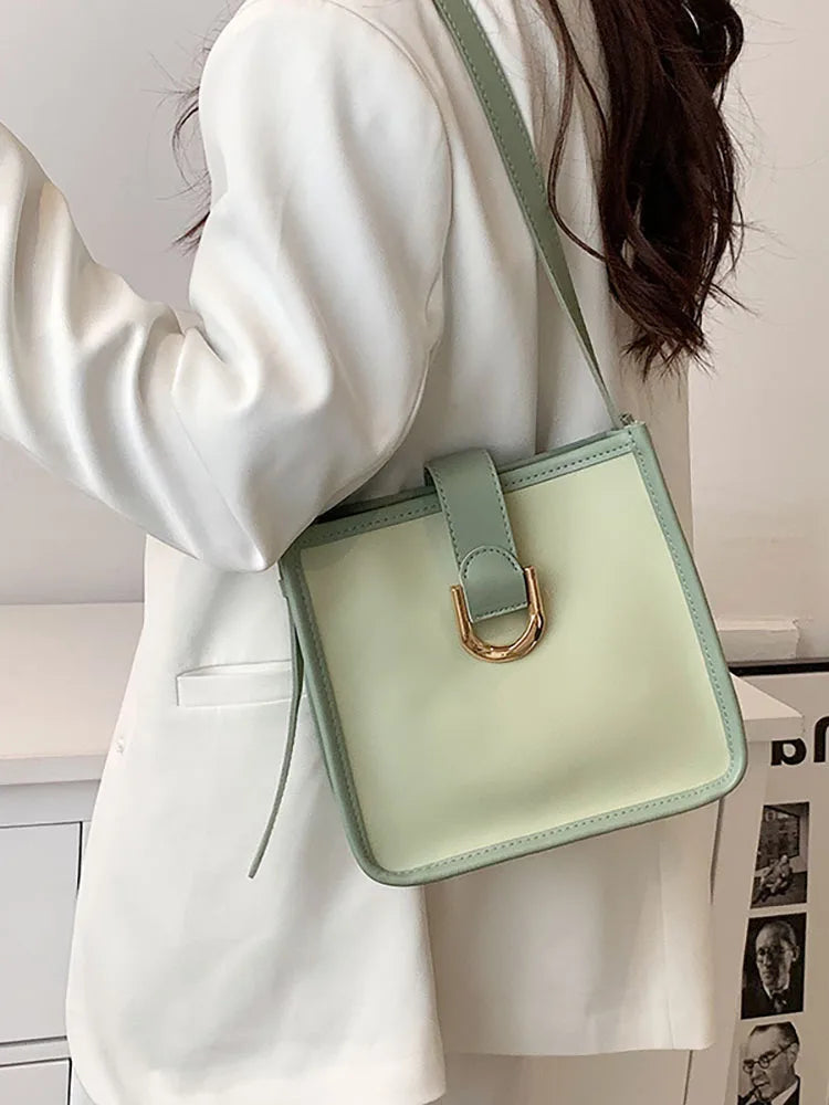 Shoulder Crossbody Bag Women's Square Bucket Totes