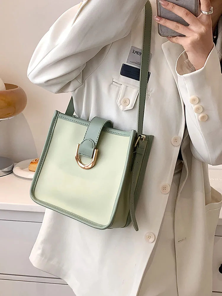 Shoulder Crossbody Bag Women's Square Bucket Totes