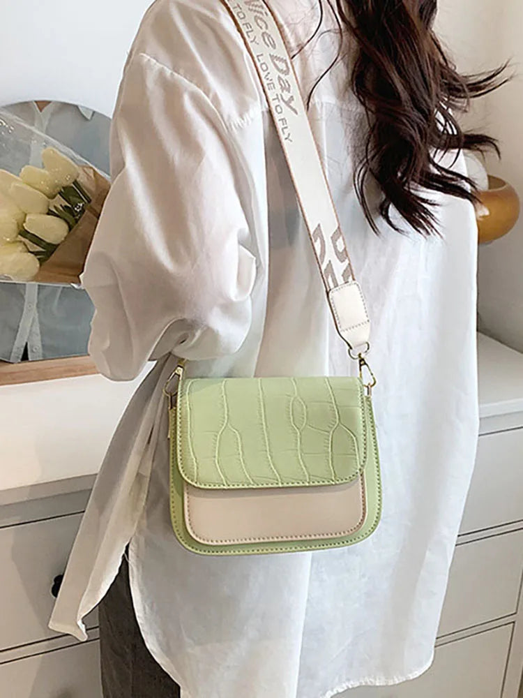 Contrast Flap Women's Shoulder Bag Crossbody Bags for Women