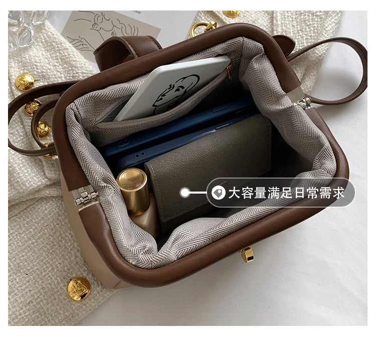 Spring PU Leather Women's Small Tote Handbag Shoulder Messenger Bag Purses