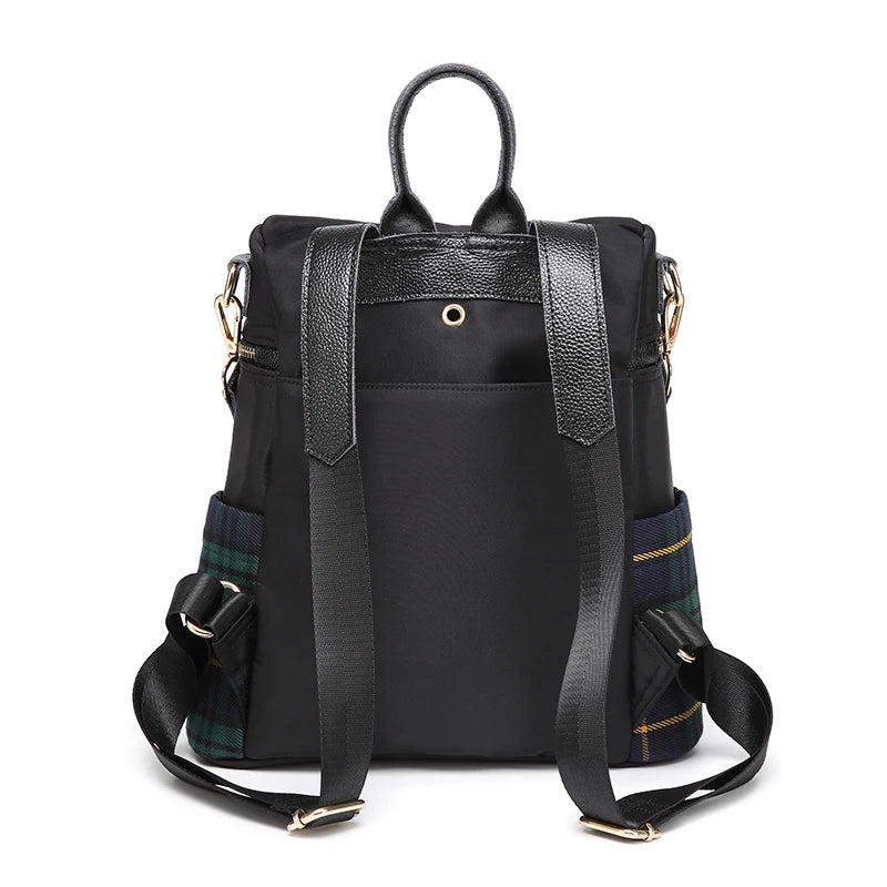 Plaid Light Women's Backpack Dual-use Travel Bag