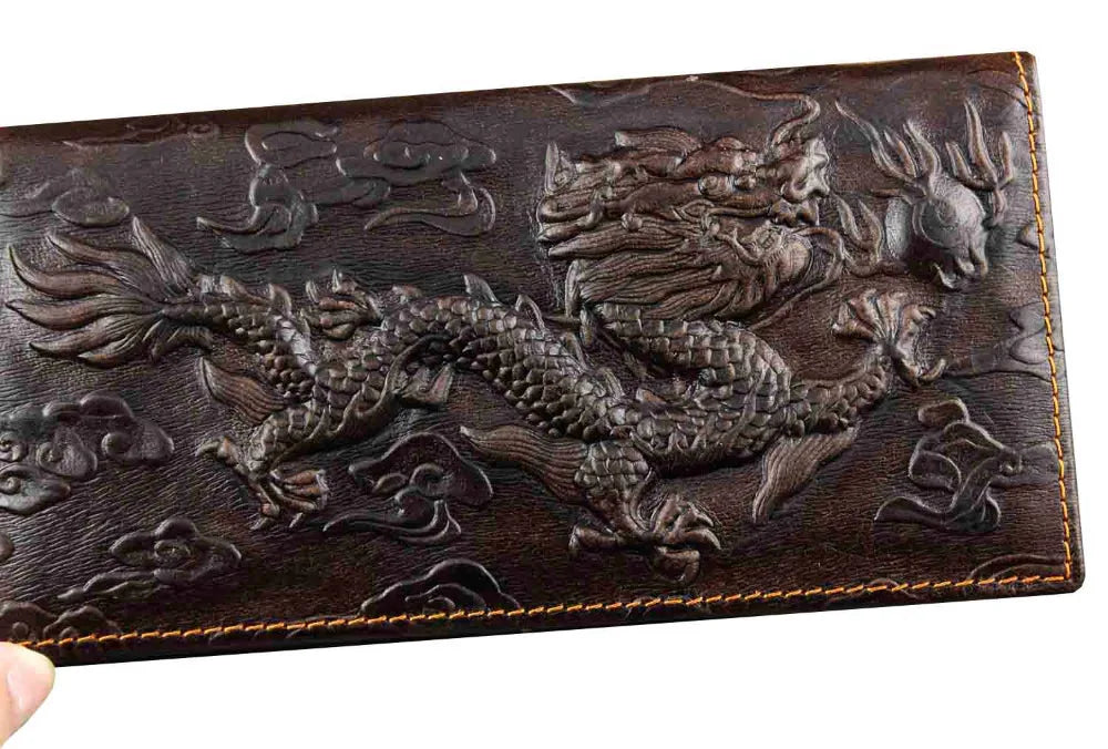 Dragon Real Leather Long Wallet for Men
