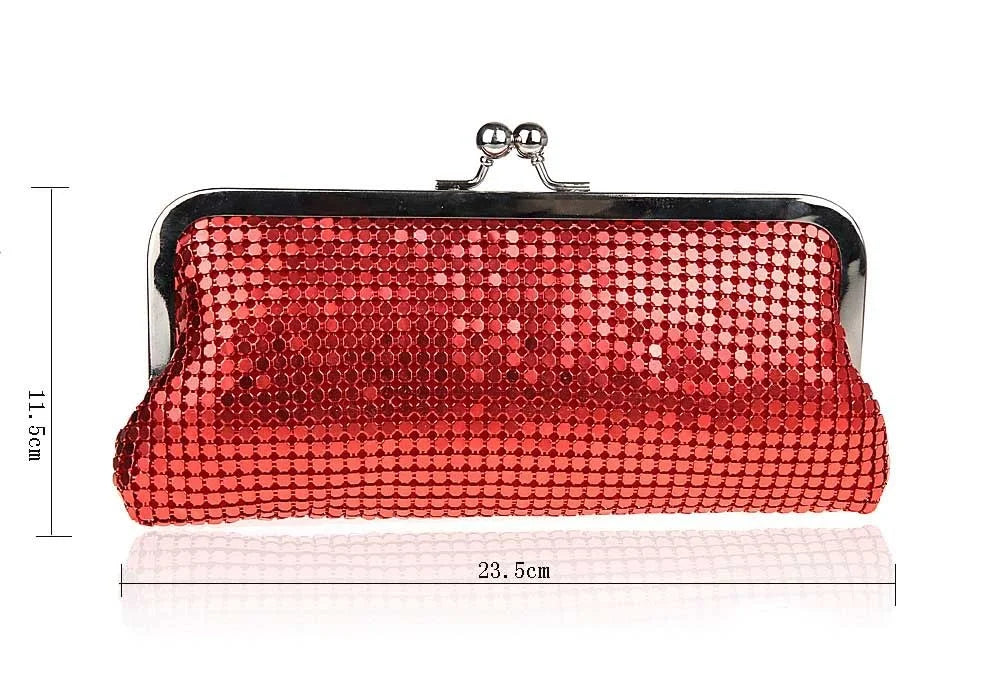 Aluminum Sheet Handbag Evening Makeup Bag