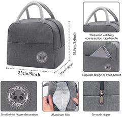 Cooler Food Lunch Bags School Kids Insulated Tote Letters Printed Bento
