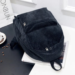 Corduroy Backpack Women School Backpack Teenger Girl School Bag