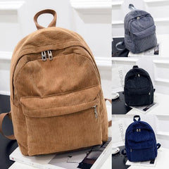Corduroy Backpack Women School Backpack Teenger Girl School Bag