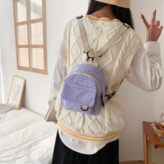 Corduroy Backpack Women's Bag Student Schoolbag Travel Shopping Rucksacks