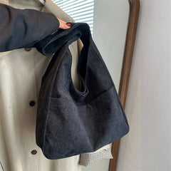 Solid Canvas Female Shoulder Tote Bag Casual Women's Hasp Handbag