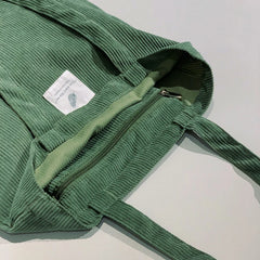 Corduroy Bag for Women Shopper Female Handbags Environmental Storage Reusable