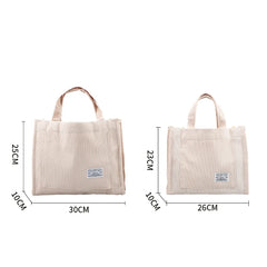 Corduroy Casual Women's Shoulder Tote Bag Retro Art Canvas Crossbody Bags
