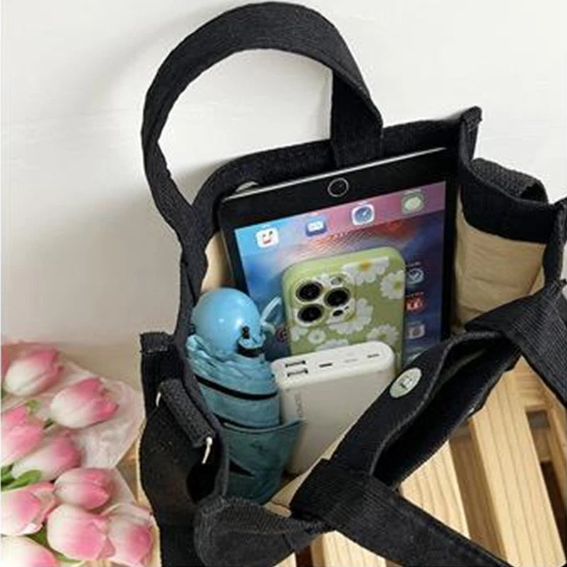 Corduroy Casual Tote Shoulder Bag Retro Art Canvas Crossbody Bags