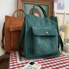 Corduroy Large-capacity Single Shoulder Bag Men Women