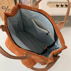Corduroy Large-capacity Single Shoulder Bag Men Women