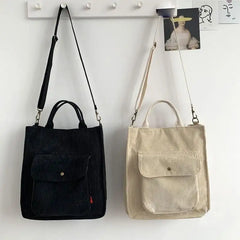 Corduroy Large-capacity Single Shoulder Bag Men Women
