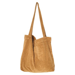 Corduroy Large Capacity Women's Handbag Shoulder Bag Style Leisure Shopping Bags