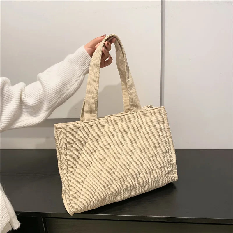 Corduroy Shoulder Bag Japanese Canvas Messenger Handbag
