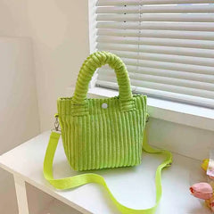 Corduroy Women's Bag Soft Handbags Totes Winter Casual Female Crossbody