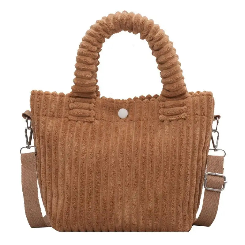 Corduroy Women's Bag Soft Handbags Totes Winter Casual Female Crossbody