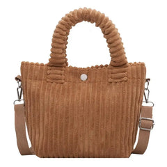 Corduroy Women's Bag Soft Handbags Totes Winter Casual Female Crossbody