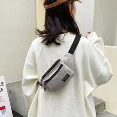 Corduroy Women's Waist Bag Canvas Ladies Crossbody Fanny Pack