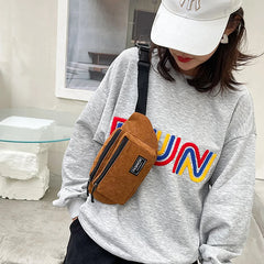 Corduroy Women's Waist Bag Canvas Ladies Crossbody Fanny Pack