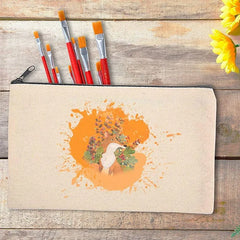 Cotton Canvas Cosmetic Bag with Zipper